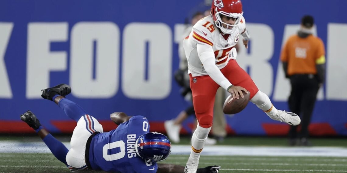 Patrick Mahomes vs the New York Giants in Week 3 matchup