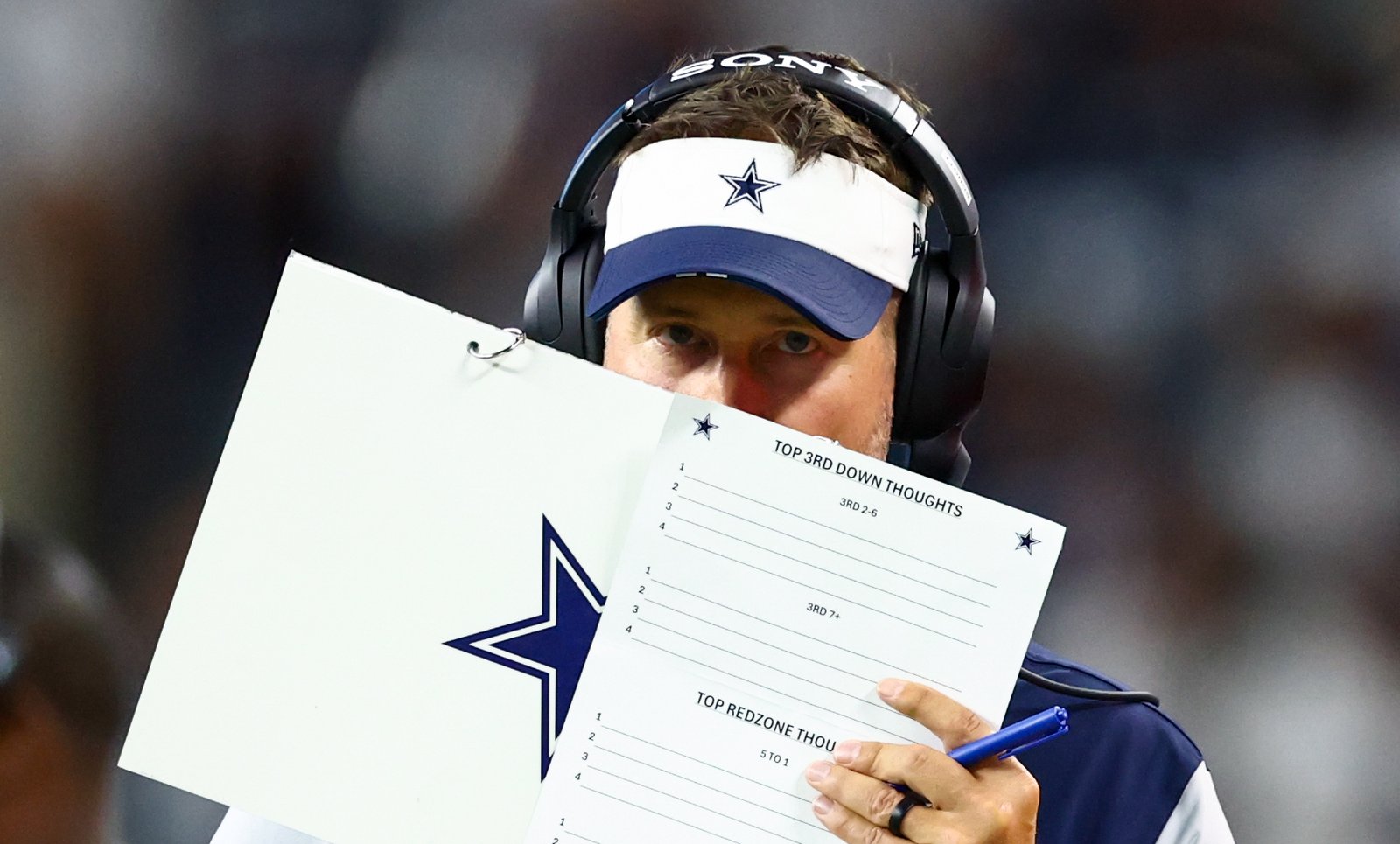Dallas Cowboys head coach Brian Schottenheimer during the second half against the Baltimore Ravens at AT&T Stadium.