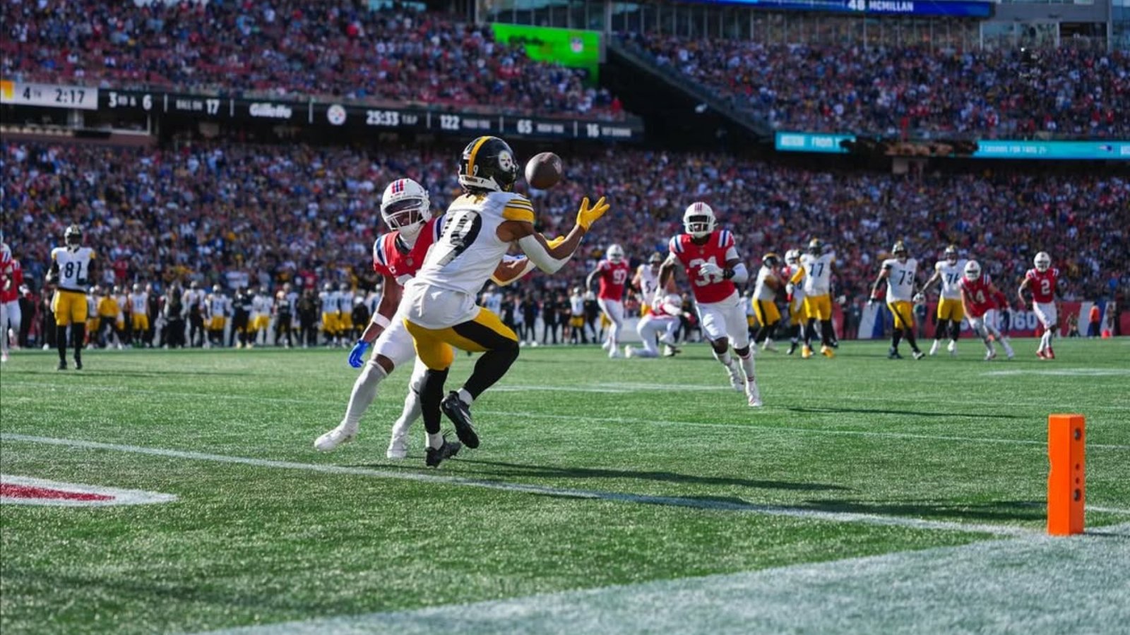 Steelers WR Calvin Austin against the Patriots