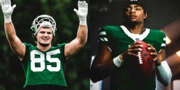 Justin Fields and Mason Taylor